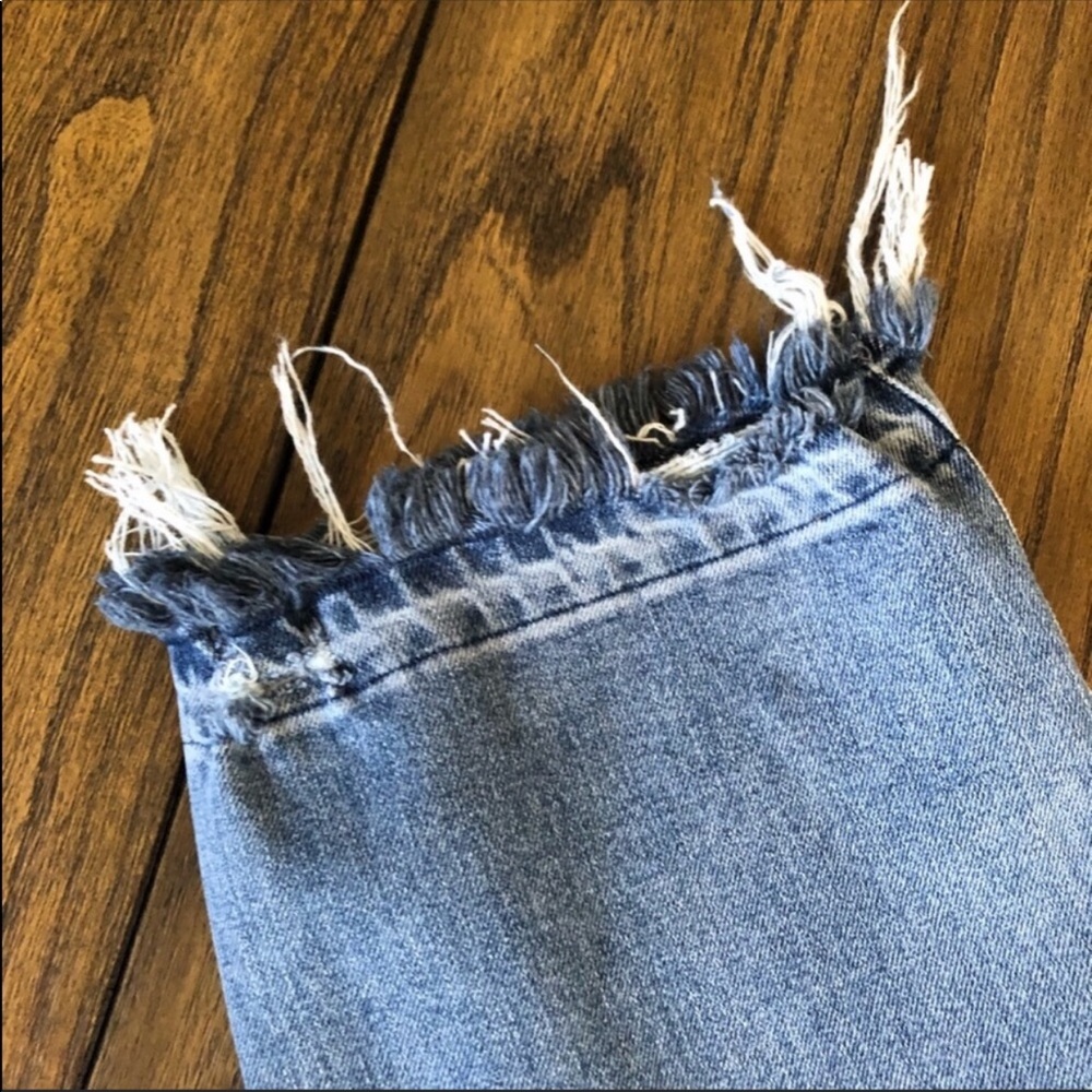 We The Free High Rise Button fly frayed hem jeans - Picture 3 of 8